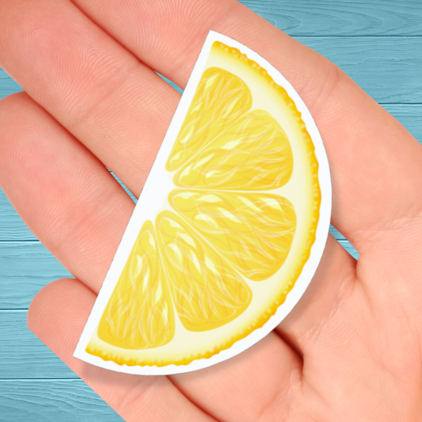 Lemon Slice Half | Vinyl Water Resistant Sticker