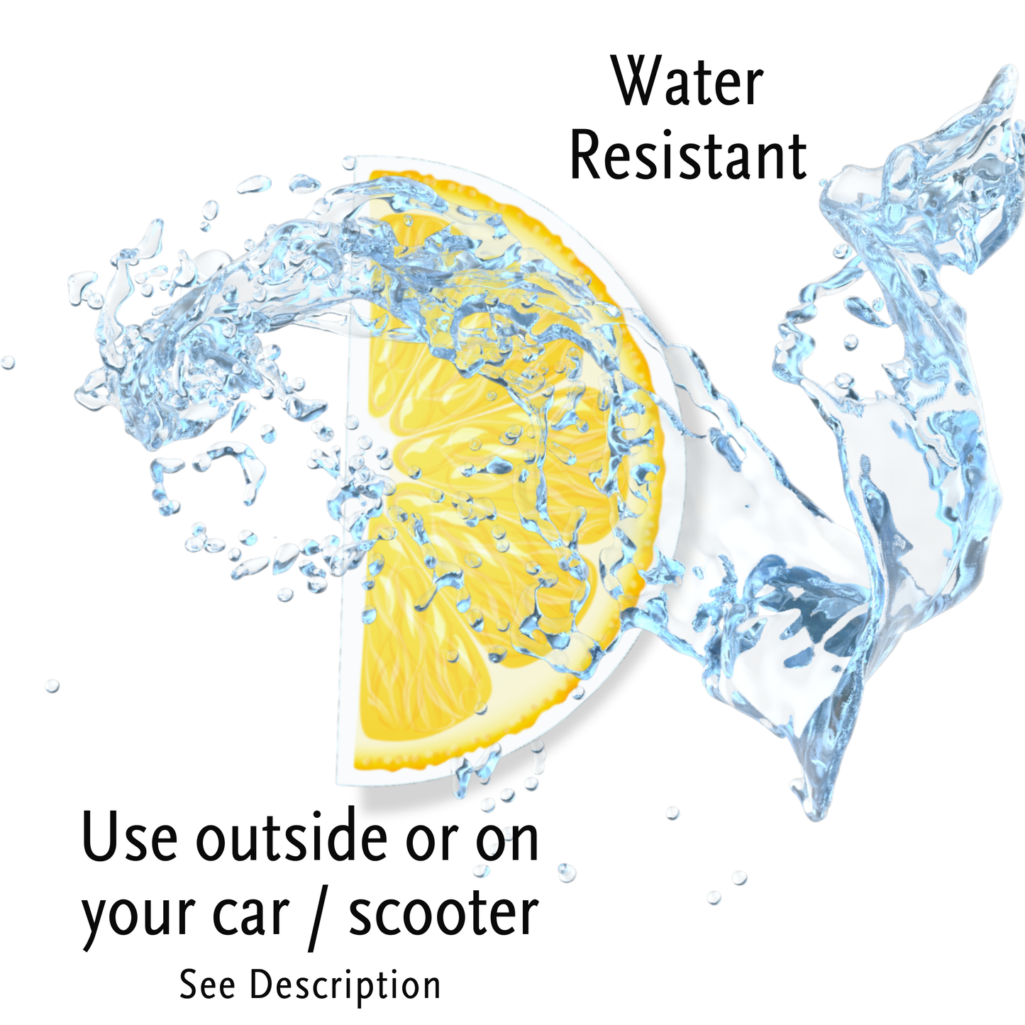 Lemon Slice Half | Vinyl Water Resistant Sticker