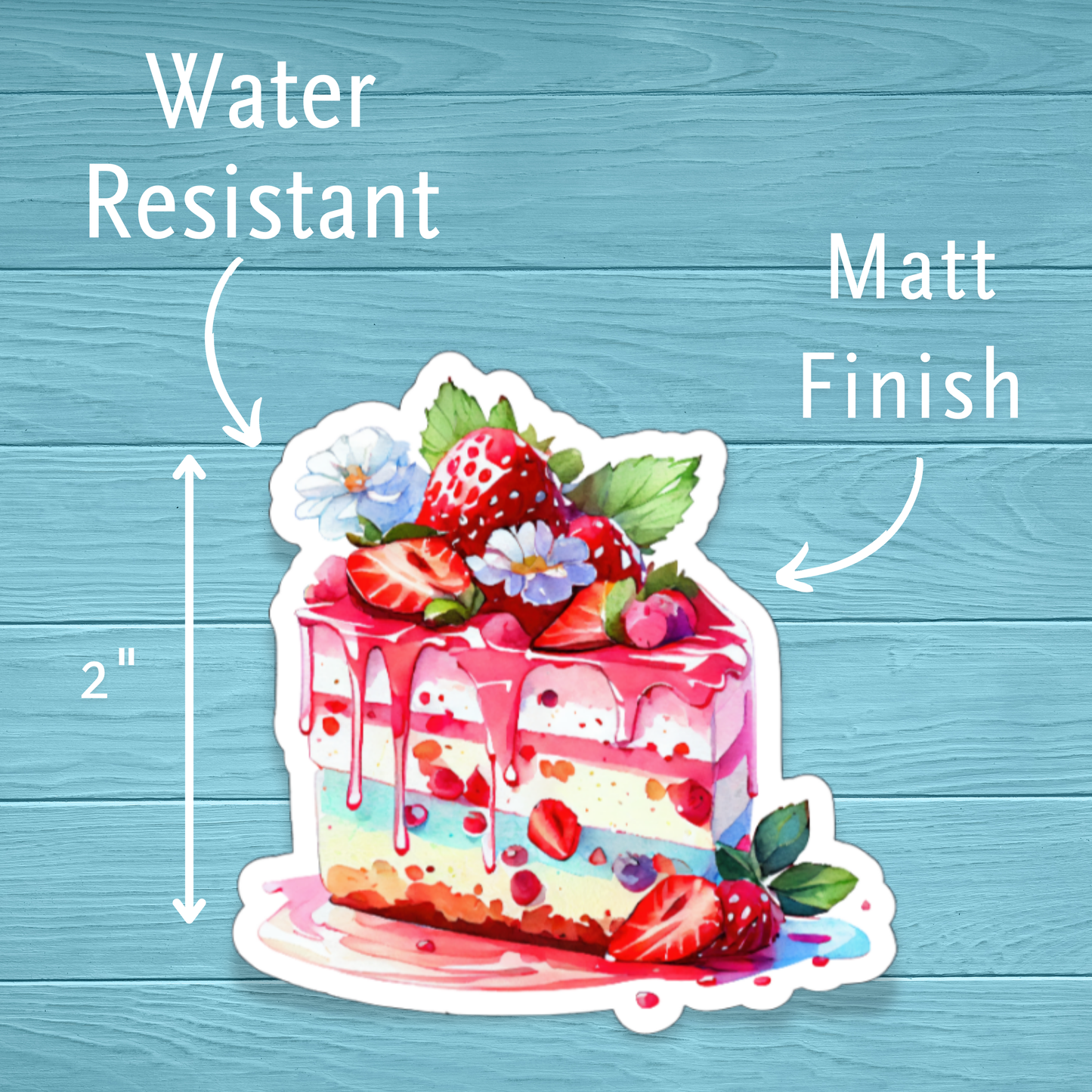 Berry Stack Cake Slice | Vinyl Water Resistant Sticker