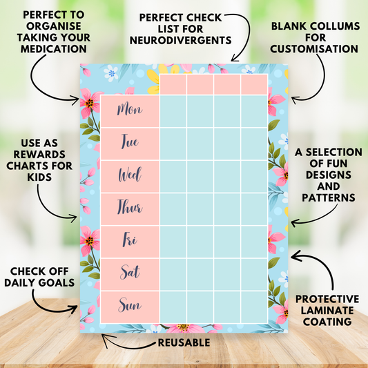 Sushi Magnetic Planner | Pill Tracker | Rewards Chart | Habit Tracker