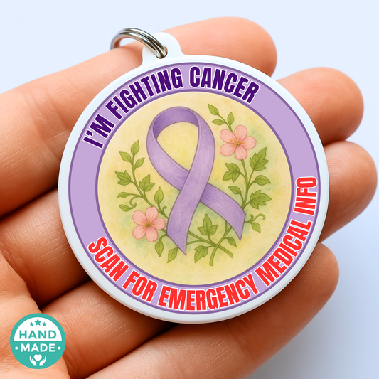 Im Fighting Cancer | Im Fighting Cancer Alert Tag | Emergency Alert Scannable NFC Keychain tag