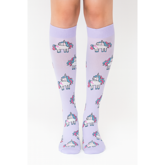 Purple Unicorn Fantasy Compression Socks | Cute Fun Non Medical | Unisex