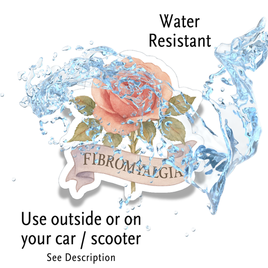 Fibromyalgia Rose | Chronic Illness Disability Awareness Vinyl Water Resistant Sticker