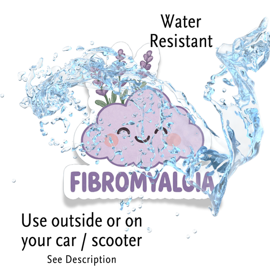 Fibromyalgia Lavender Cloud | Chronic Illness Disability Awareness Vinyl Water Resistant Sticker