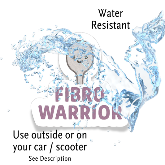 Fibro Warrior Spoonie | Chronic Illness Disability Awareness Vinyl Water Resistant Sticker