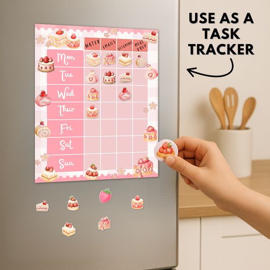 Corgi Ice Cream Magnetic Planner | Pill Tracker | Rewards Chart | Habit Tracker