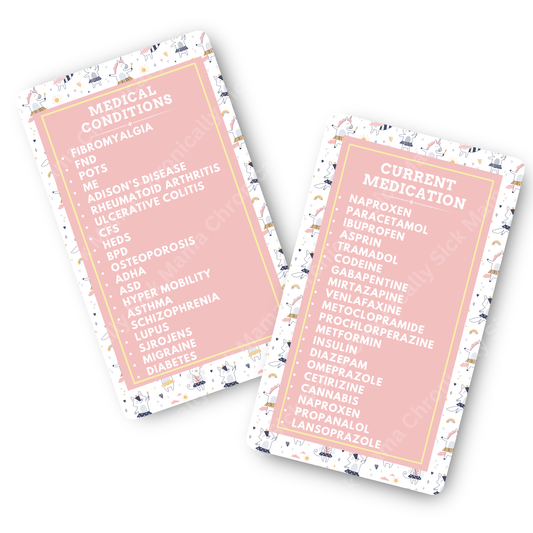 Kids Ballerina Design | Medical And Medication Cards | List Your Medical Conditions And Medication And Never Forget Them