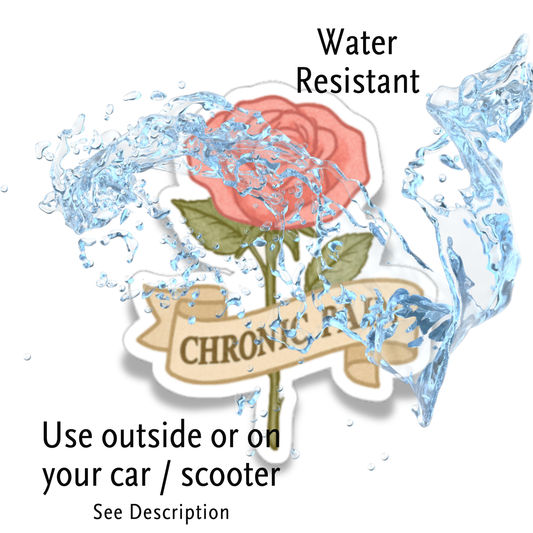 Chronic Pain Rose Chronic Illness Disability Awareness Vinyl Water Resistant Sticker
