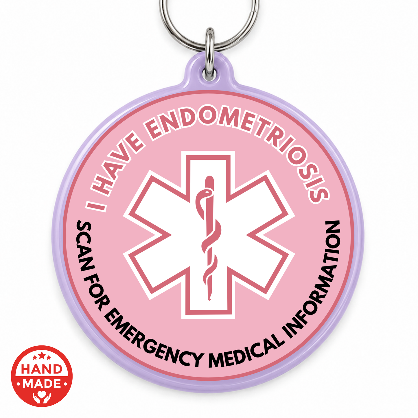 ENDOMETRIOSIS PINK | Scannable NFC MEDICAL Keychain