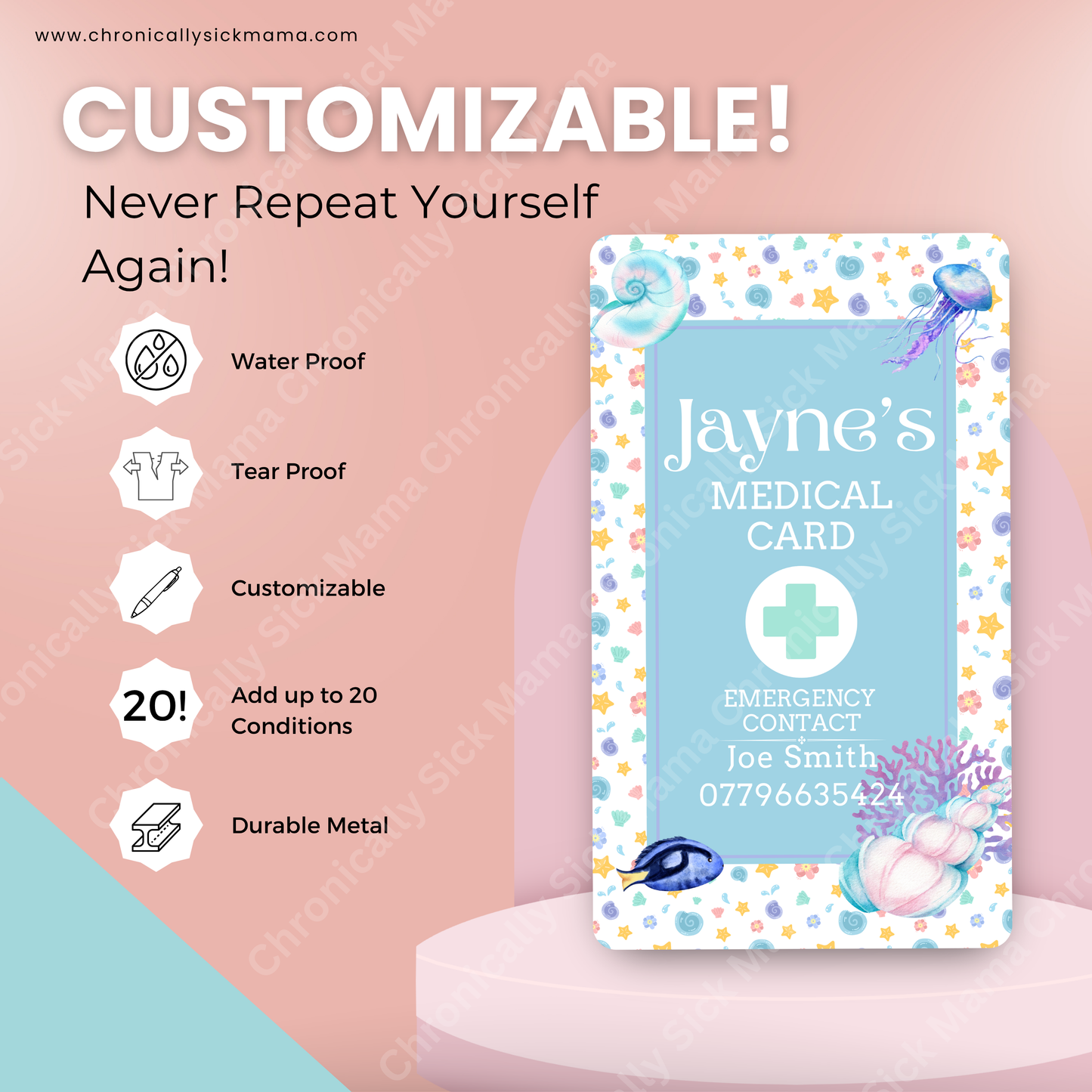 Ocean Design | Medical And Medication Cards | List Your Medical Conditions And Medication And Never Forget Them