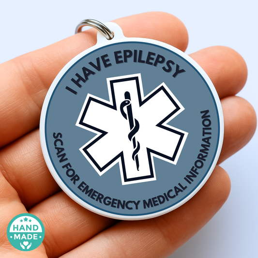 I Have Epilepsy | Epilepsy Alert Tag | Emergency Alert Scannable NFC Keychain