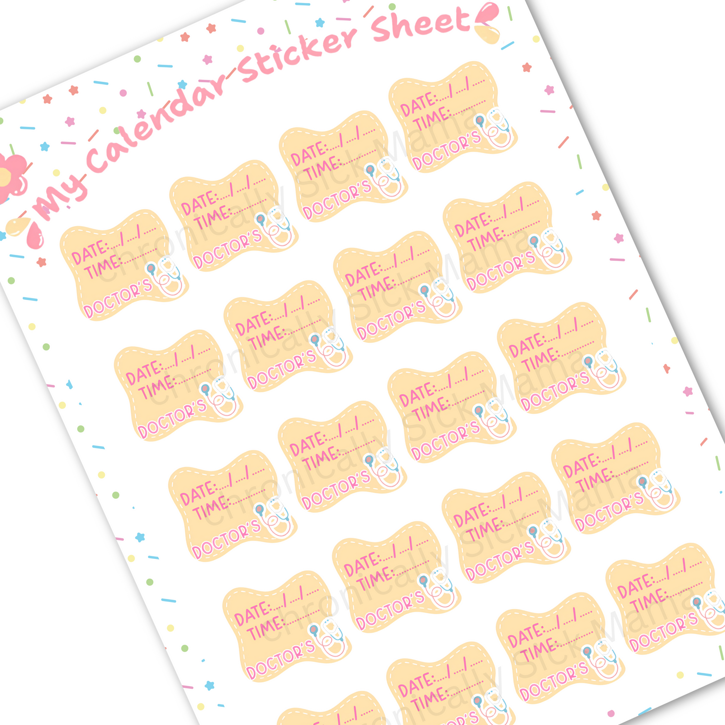 Doctors Appointment Reminder Calendar Sticker Sheet