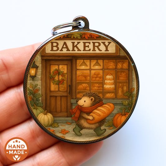 Hedgehog at the Bakery | Woodland Critters | Autumnal Fall Scannable NFC Keychain
