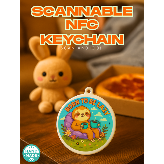 Funny Born To Be Lazy Sloth | Scannable NFC Keychain