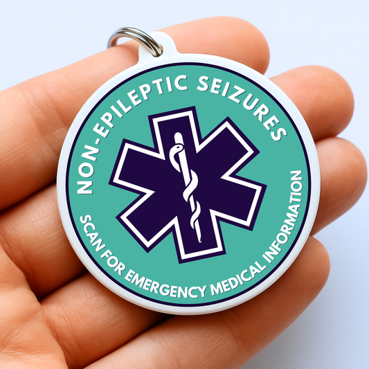 Non-Epileptic Seizure | Seizure Emergency Alert Tag | Emergency Alert Scannable NFC Keychain