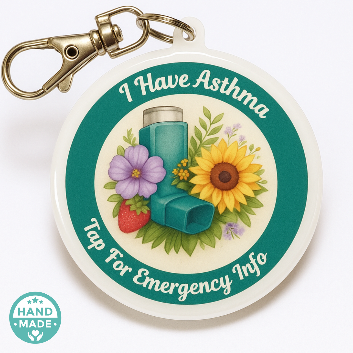 Asthma Awareness | Emergency Alert Scannable NFC Keychain