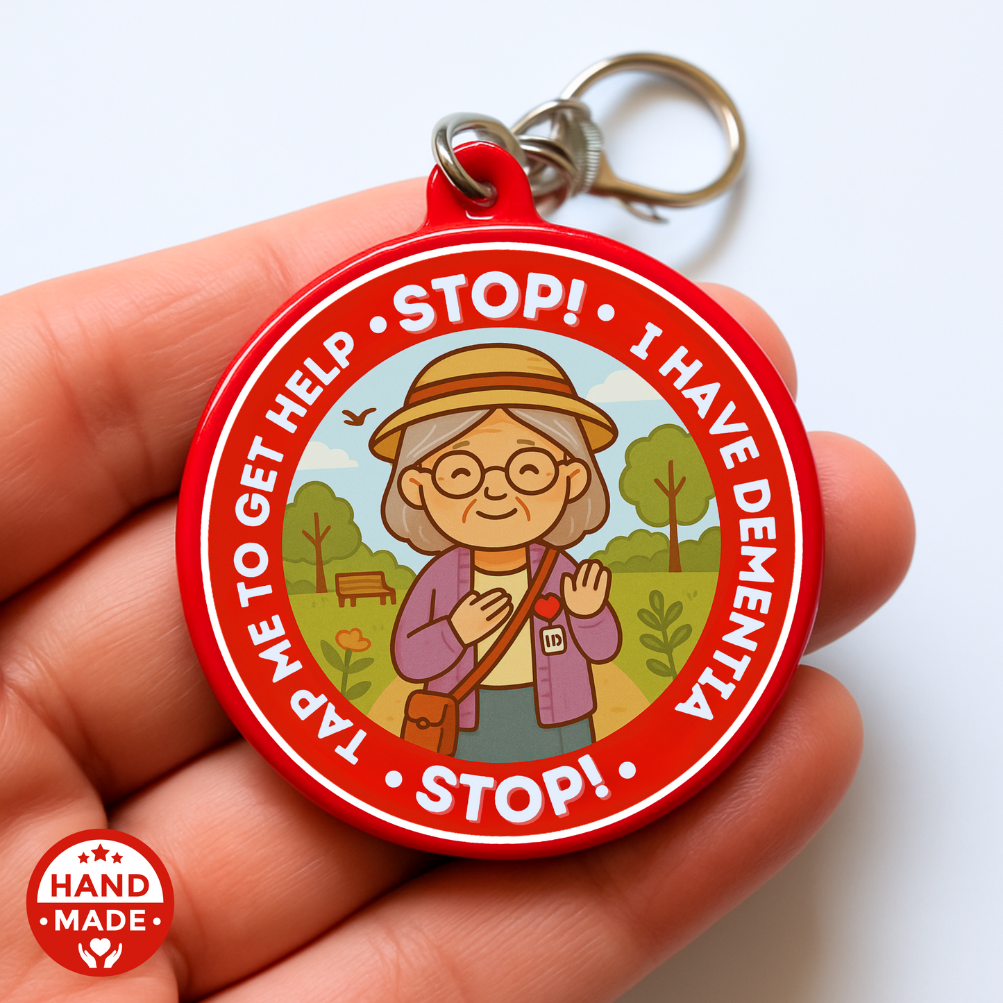 Women's Dementia Awareness | Emergency Alert Scannable NFC Keychain