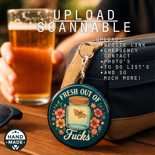 Fresh Out Of Fucks - Green | Funny Sarcastic Jar Of Fucks | Scannable NFC Keychain