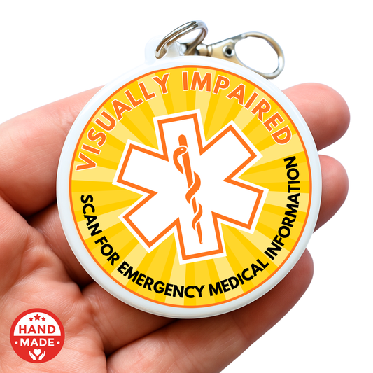 VISUALLY IMPAIRED MEDICAL TAG | Scannable NFC Keychain