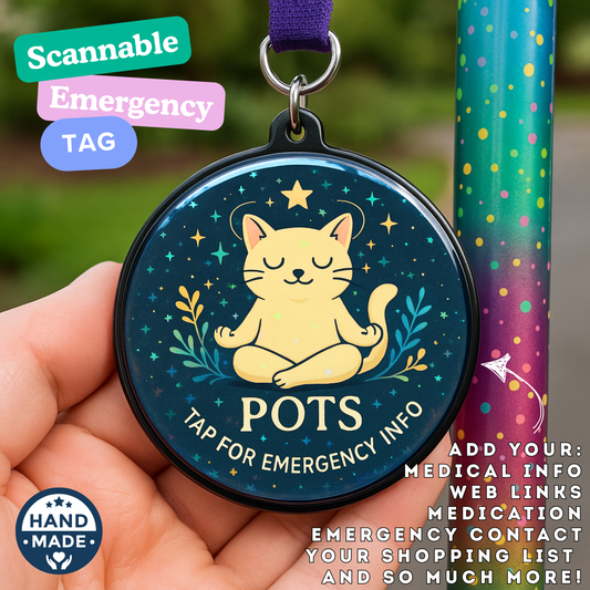 POTS (Postural Orthostatic Tachycardia Syndrome) | Emergency Alert Scannable NFC Keychain