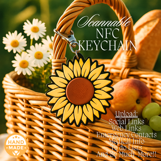 3D Invisible Illness Sunflower | Scannable NFC Keychain