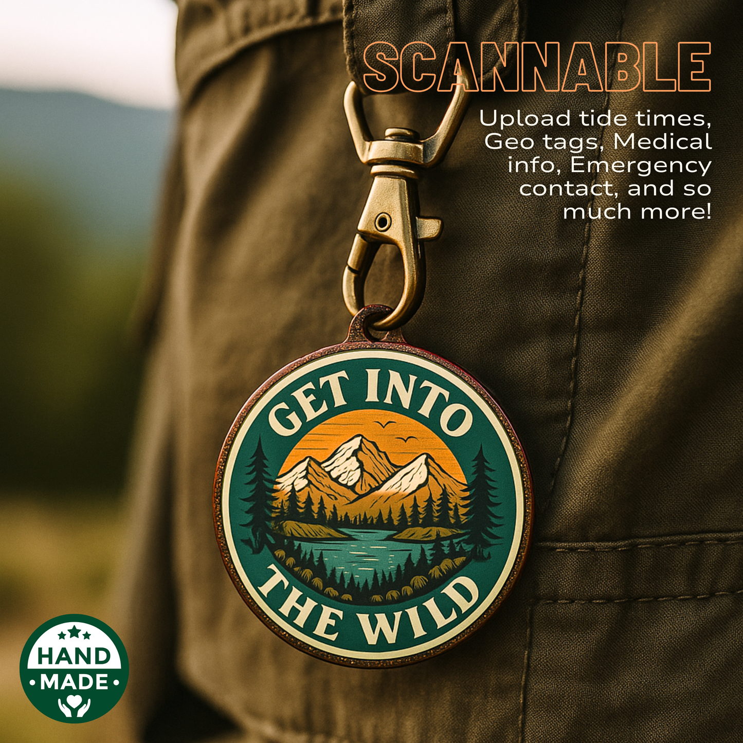Get Into The Wild - Outdoor - Green | Scannable NFC Keychain