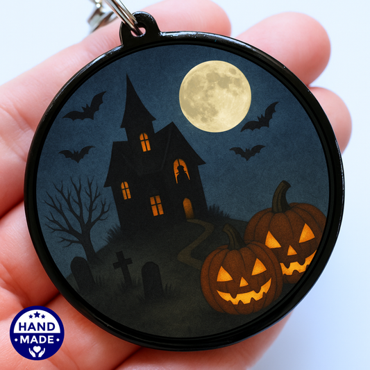 Haunted House Halloween Scannable NFC Keychain