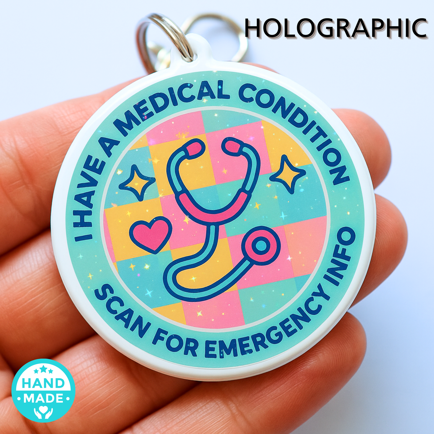 Stethoscope Nurse Medical Alert | Emergency Alert Scannable NFC Keychain