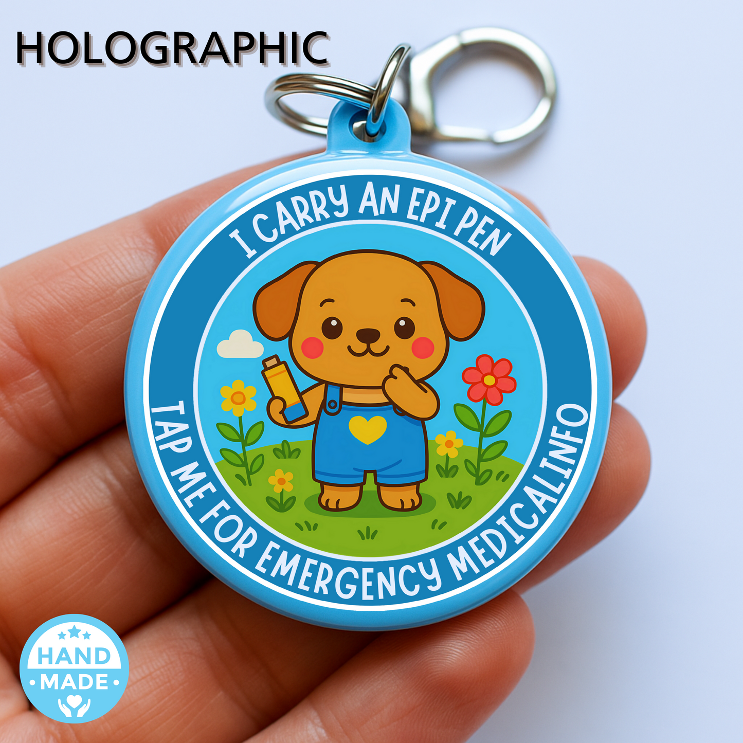 Epi Pen Puppy | Emergency Alert Scannable NFC Keychain