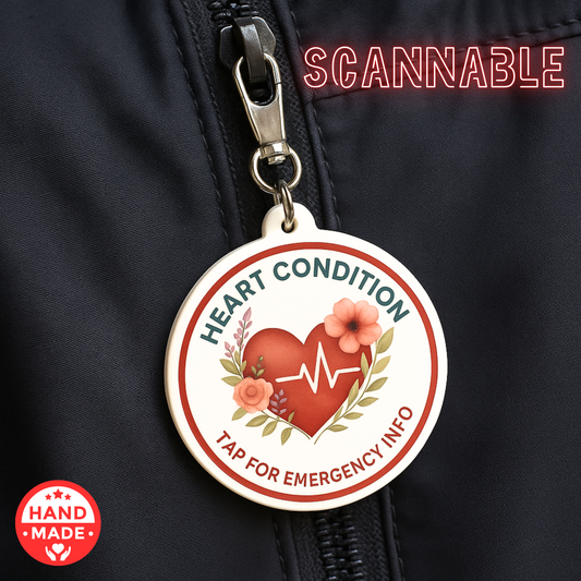 Heart Condition | Emergency Alert Scannable NFC Keychain