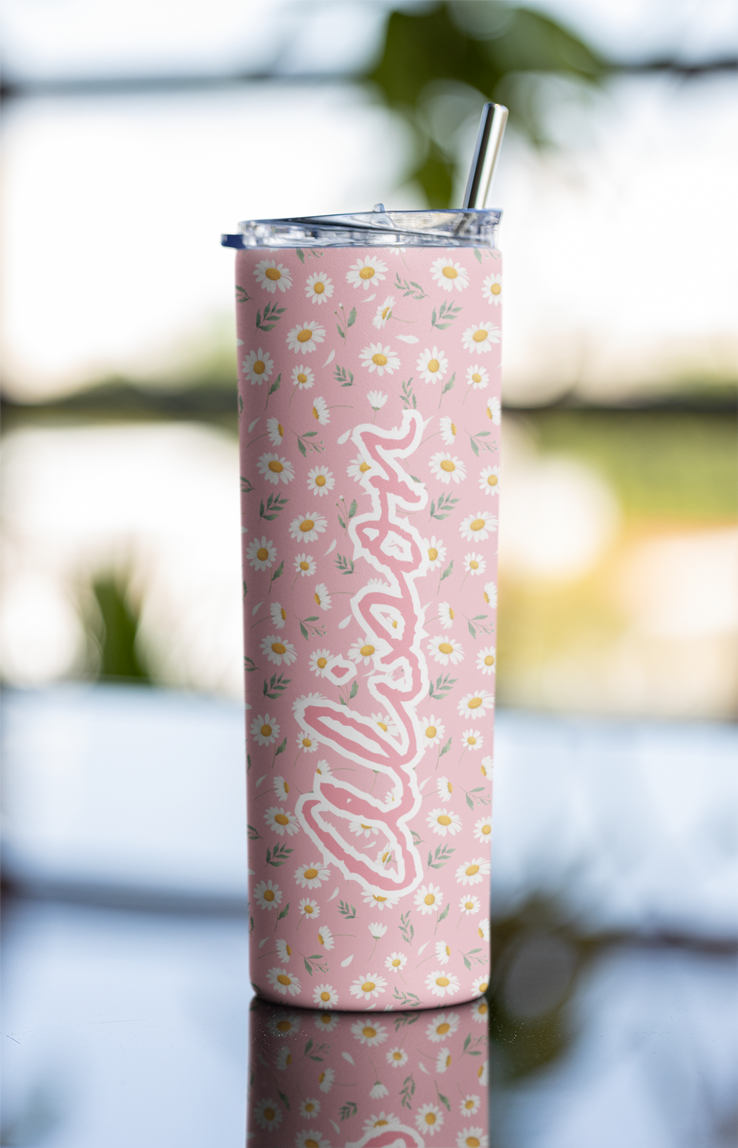 Personalised Cottagecore Daisy Tumbler – Custom Name Gift