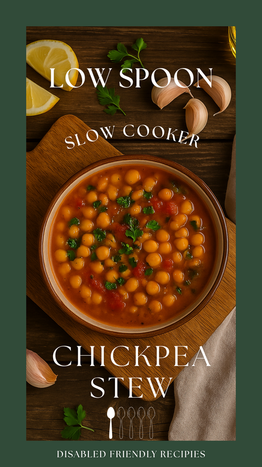 Easy Low Spoon Chickpea Stew (Slow Cooker Recipe)