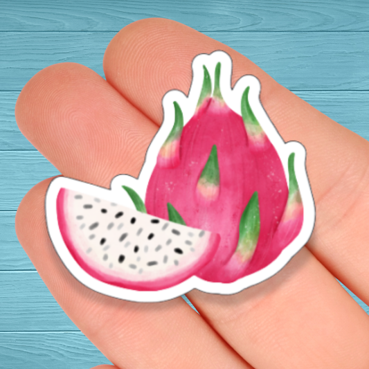 Dragon Fruit Slice | Watercolour style Vinyl Water Resistant Sticker