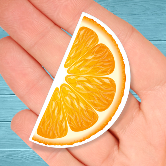 Orange Slice Half | Vinyl Water Resistant Sticker