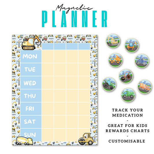 Digger Magnetic Planner | Pill Tracker | Rewards Chart | Habit Tracker