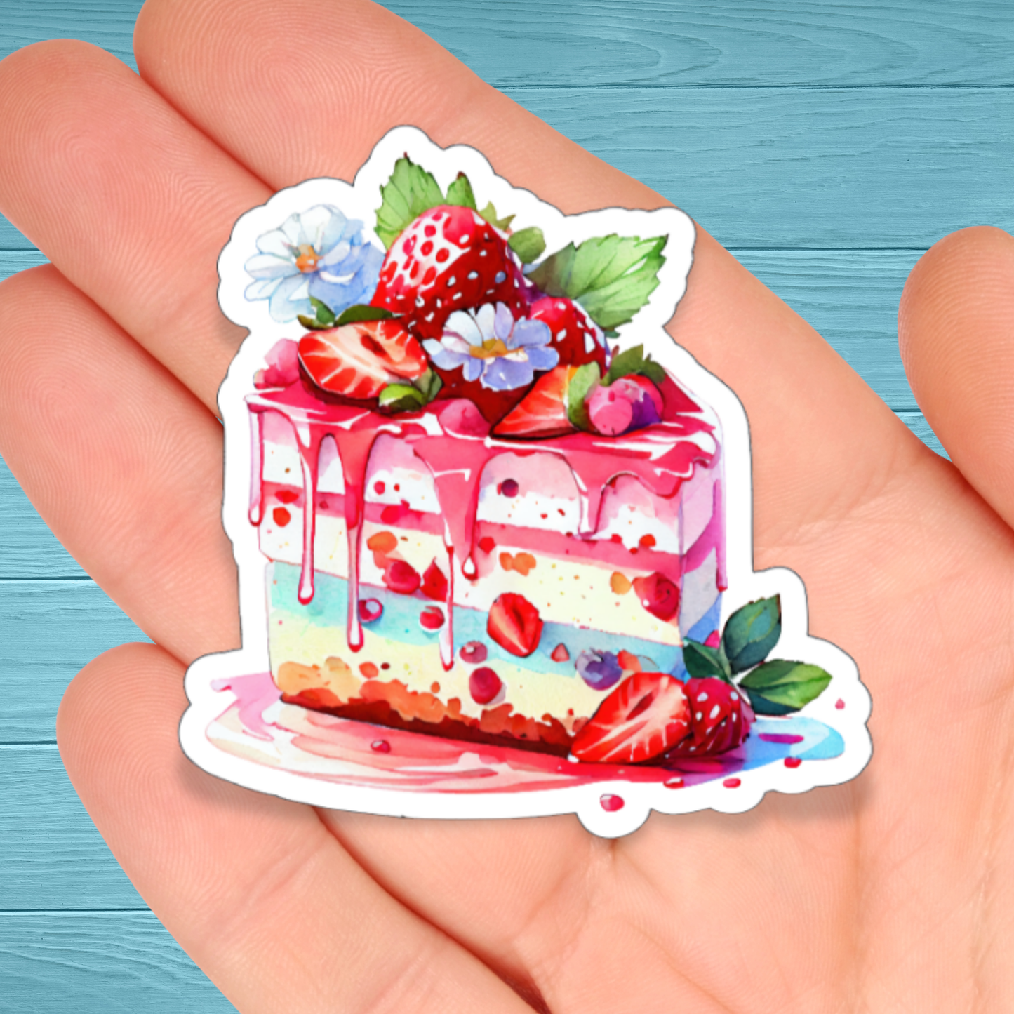 Berry Stack Cake Slice |  Vinyl Water Resistant Sticker