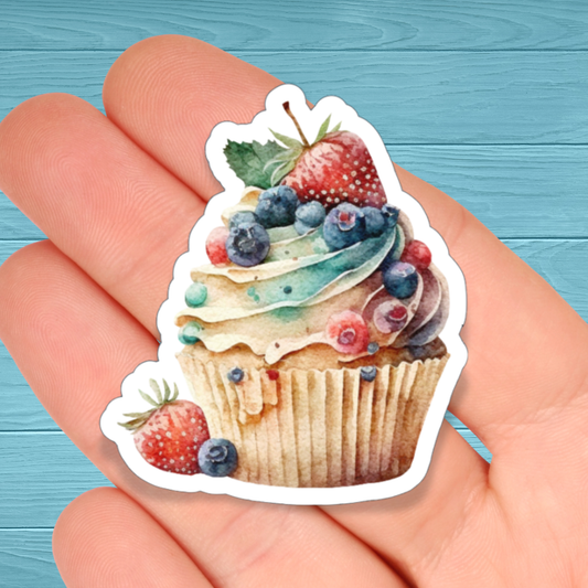 Eaton Mess Berry Cupcake | Style Vinyl Water Resistant Sticker