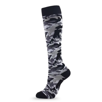 Black and Grey Camo Camouflage Compression Socks | Cute Fun Non Medical | Unisex