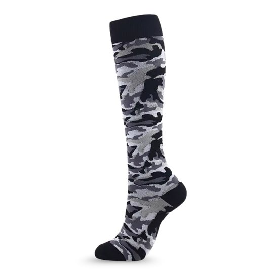 Black and Grey Camo Camouflage Compression Socks | Cute Fun Non Medical | Unisex