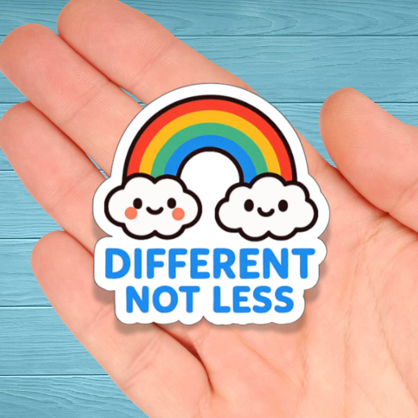 Different Not Less Rainbow | Chronic Illness Disability Awareness Vinyl Water Resistant Sticker