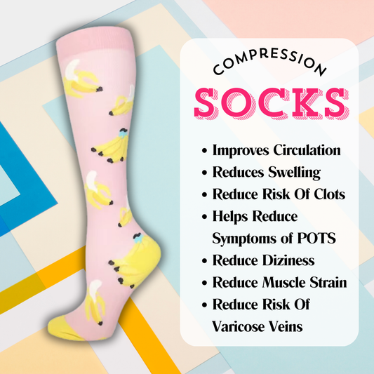 Cute Fun Pink Banana Compression Socks