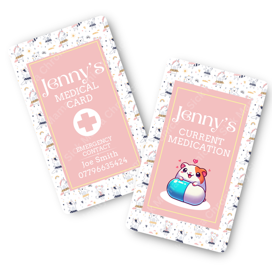 Kids Ballerina Design | Medical And Medication Cards | List Your Medical Conditions And Medication And Never Forget Them