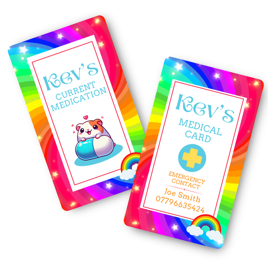 Rainbow | Medical And Medication Cards | List Your Medical Conditions And Medication And Never Forget Them