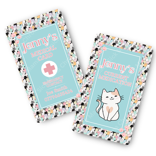 Cat Army Design | Medical And Medication Cards | List Your Medical Conditions And Medication And Never Forget Them