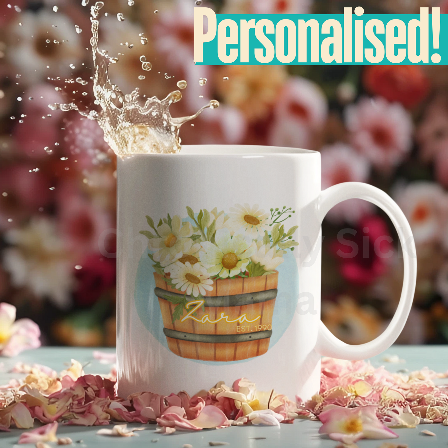 Custom Name Daisy Mug Personalised Gift