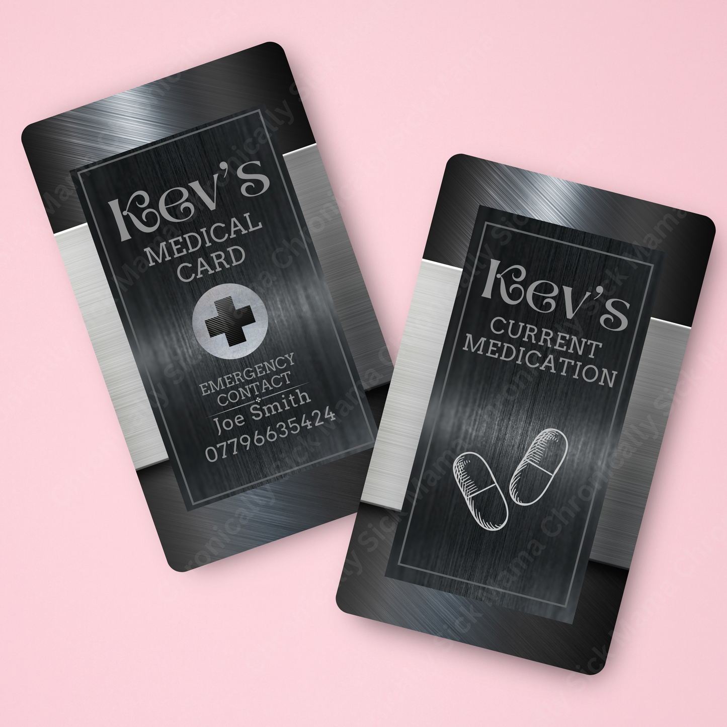 CUSTOMIZED Waterproof Medical Cards PAIR - Cold Steel