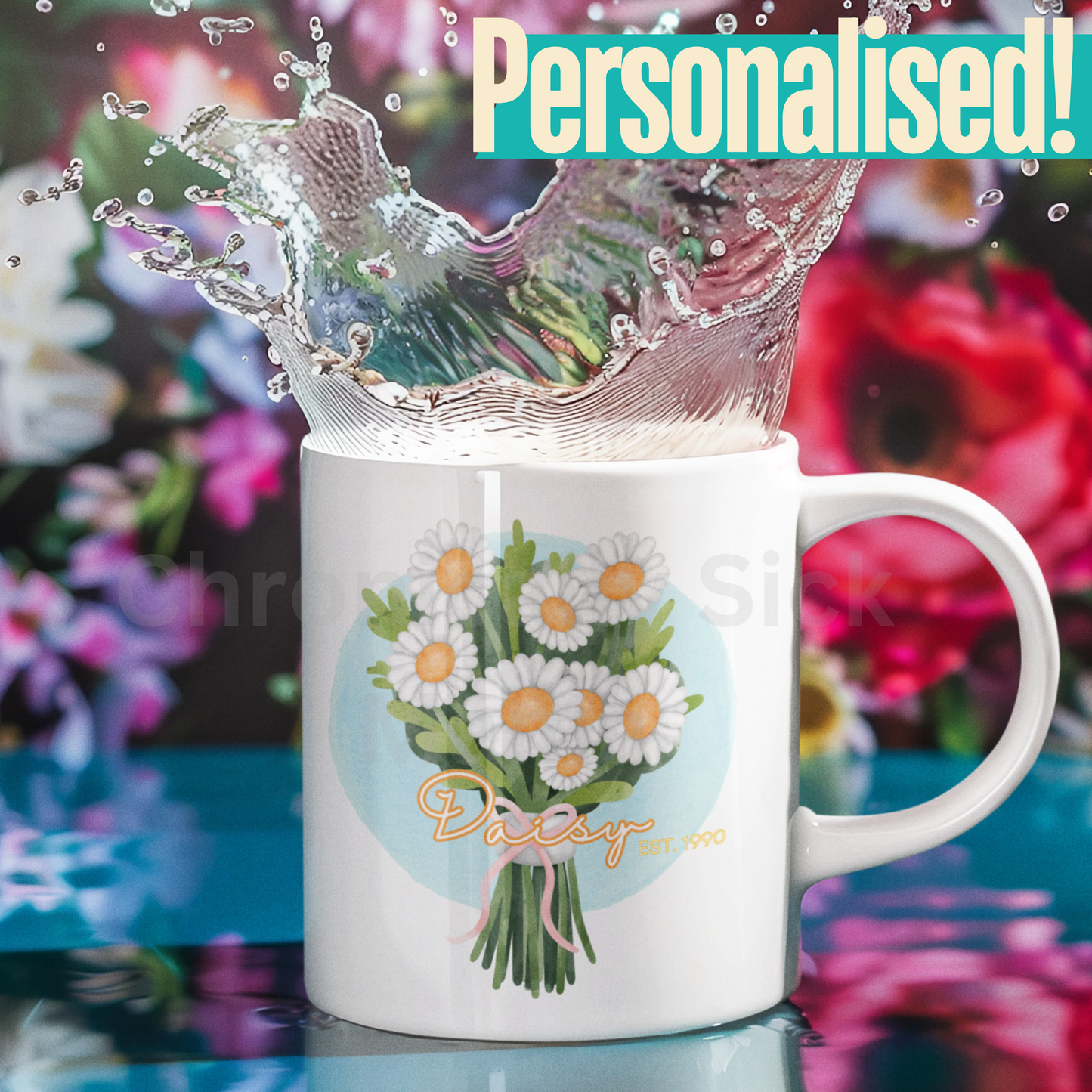 Custom Name Daisy Mug Personalised Gift