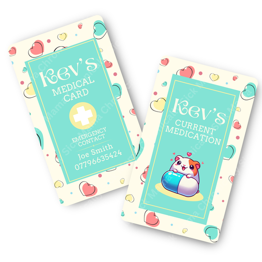 Yellow Hearts | Medical And Medication Cards | List Your Medical Conditions And Medication And Never Forget Them