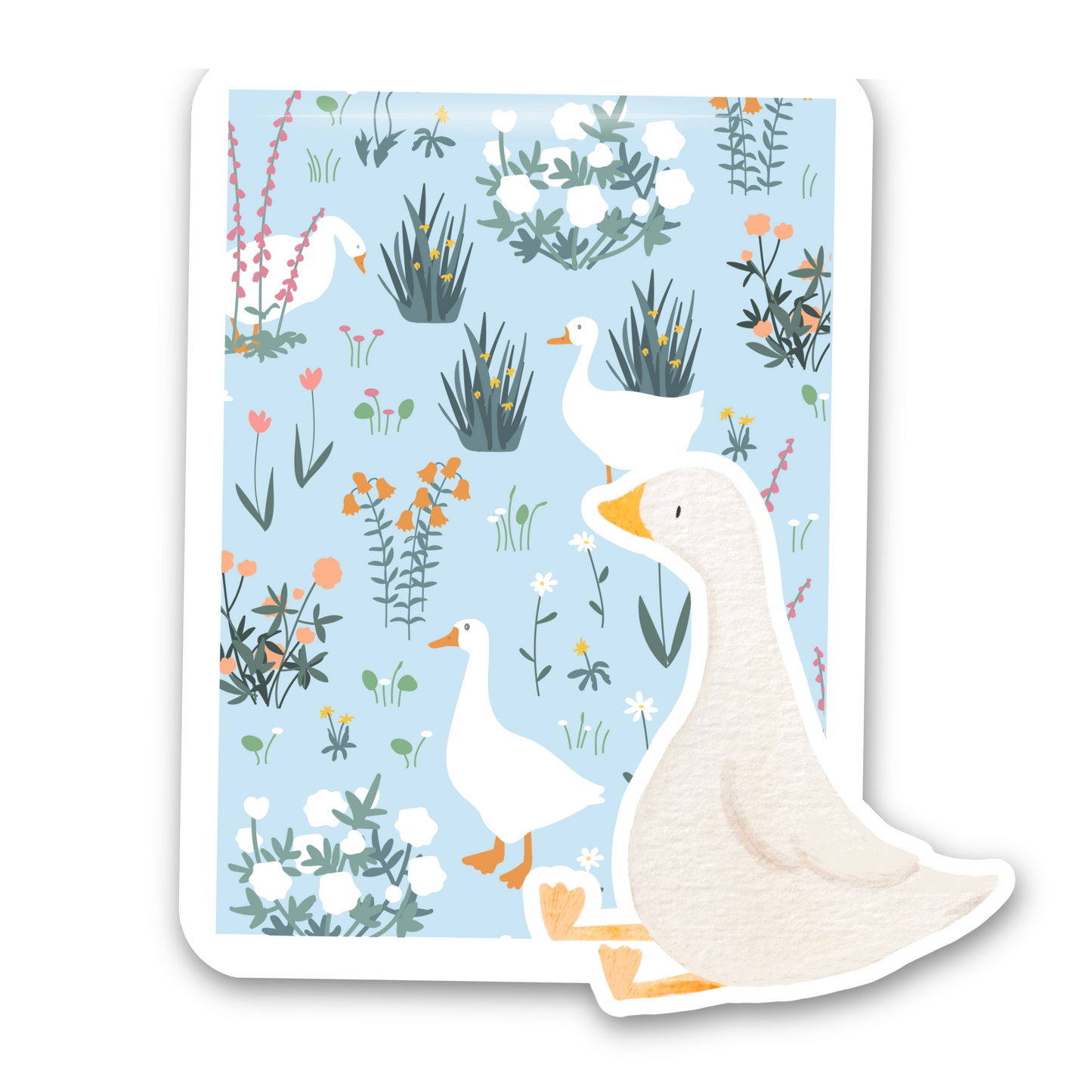 Goose | Floral English Country Garden Magnetic Bookmark For Book Lovers | Bookish