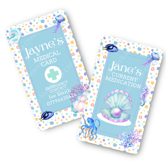 Ocean Design | Medical And Medication Cards | List Your Medical Conditions And Medication And Never Forget Them